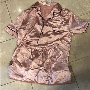 Silky Pink Kids Pajama Set